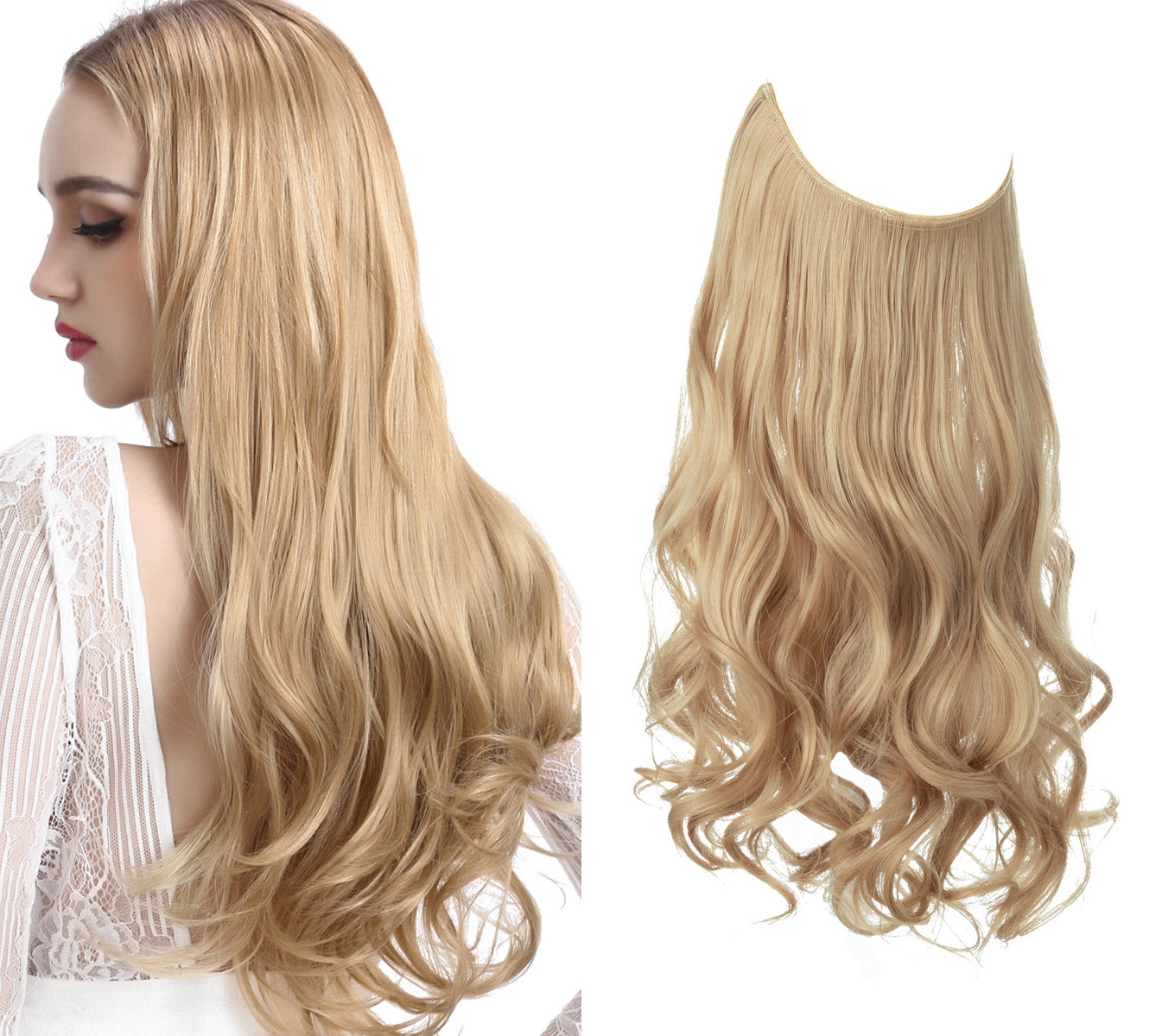 Beige Blonde Halo – Hiara Extensions®