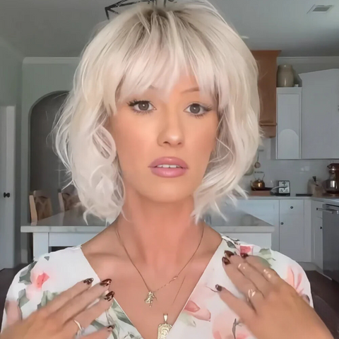 Allison | Platinum Bob Wig With Roots