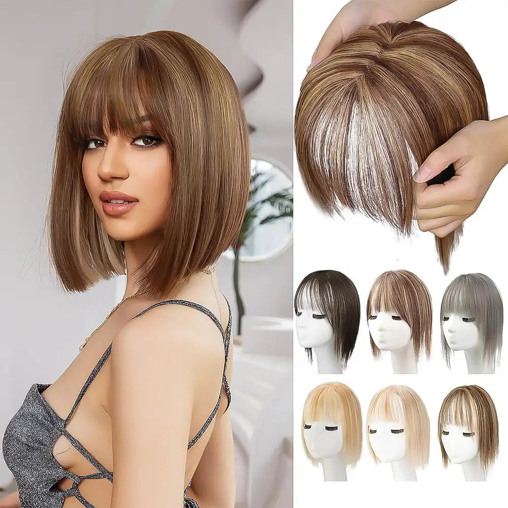 Instant Volume™ Clip In Crown Topper With Bangs