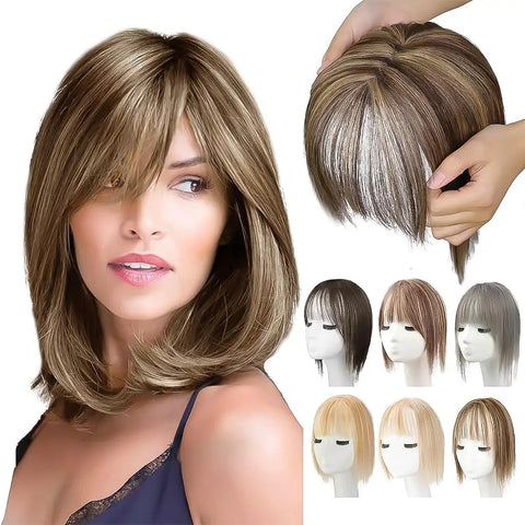 Instant Volume™ Clip In Crown Topper With Bangs