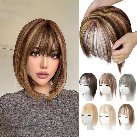 Instant Volume™ Clip In Crown Topper With Bangs