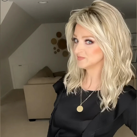 Jenny | Wavy Blonde Wig With Roots