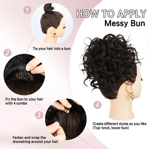 Instant Volume™ Curly Draw String Messy Bun