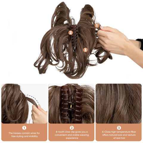 Instant Volume™ Wired Claw Clip Ponytail 13