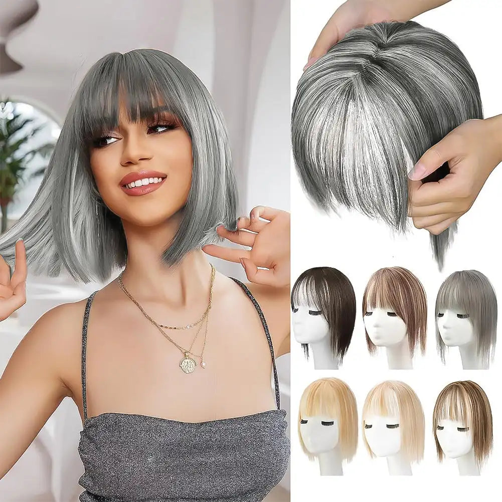 Instant Volume™ Clip In Crown Topper With Bangs